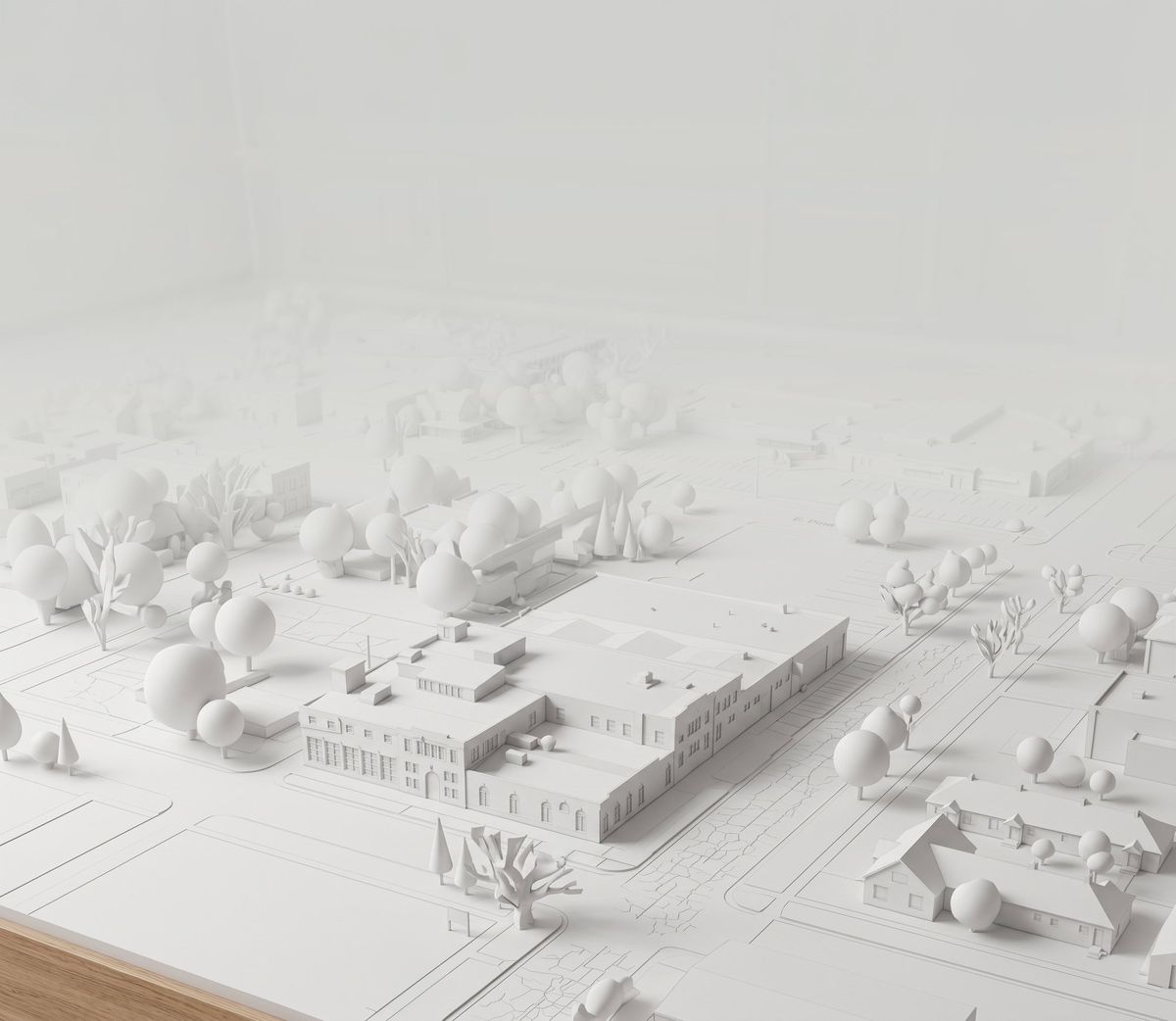 Phase One massing model of 601 North Emporia